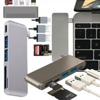 hub adapter 5w1 usb-c typ usb 3.0 czytnik sd/tf rozdzielacz portów stacja