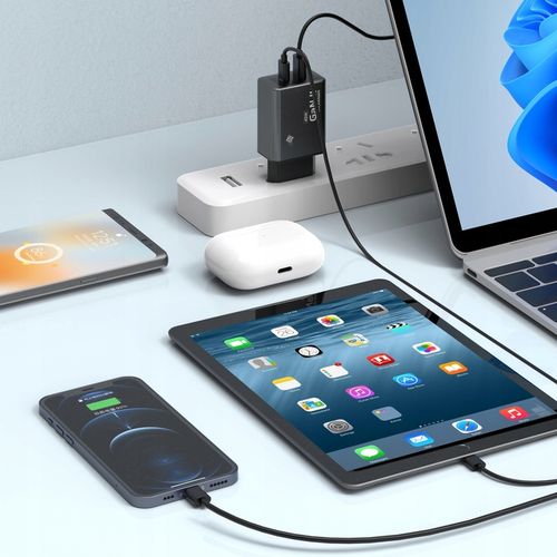 Szybka ładowarka sieciowa GaN II 45W 3A QC 3.0 1x USB C + 1x USB A na Arena.pl