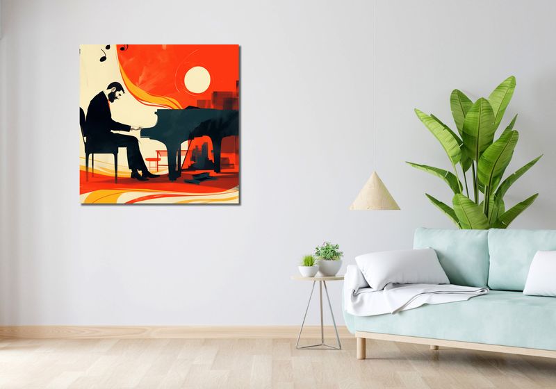 Obraz 90x90cm Pianista zdjęcie 2