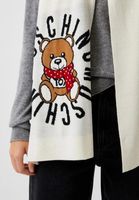 Moschino - Czarny Szalik Damski Z Misiem