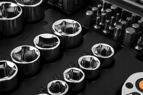 NEO TOOLS Klucze Nasadowe 1/2" 1/4" Zestaw Narzędzi 73 el. Walizka Stal CrV na Arena.pl