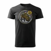 Koszulka motocyklowa z motocyklem na motor SHL M04 M11 M17 męska czarna REGULAR L