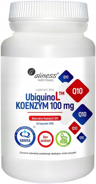 ALINESS Koenzym Q10 UbiquinoL UbichinoL KANEKA 60kaps. Metabolizm Krążenie zdjęcie 1