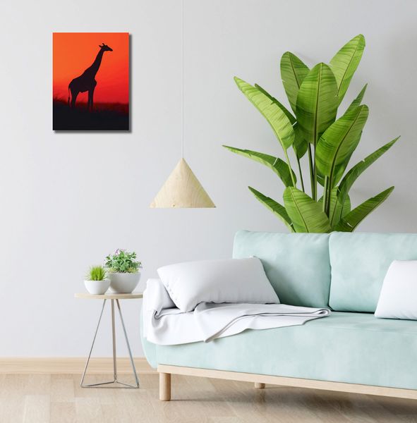 Obraz 30x40cm Żyrafa w Czerni zdjęcie 2