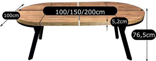 Stół okrągły 100 rozkładany do 200 cm LOFT metalowe nogi gruby blat na Arena.pl