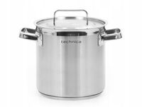 Garnek wysoki indukcja 6,3 l ze stali nierdzewnej 200 mm pokrywka TECHNICA
