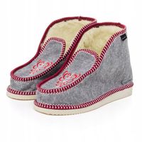 Ciepłe Bambosze Damskie Filcowe Kapcie z Wełny Naturalnej 36-41