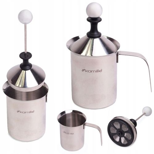 SPIENIACZ DO MLEKA RĘCZNY STALOWY GARNEK UBIJAK 400 ML na Arena.pl