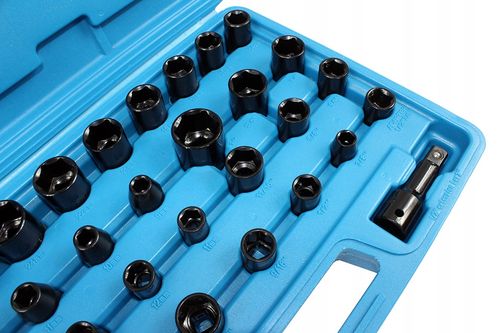 Nasadki udarowe 3/8" i 1/2" 35 el. Falon-Tech FT1135 z adapterami na Arena.pl