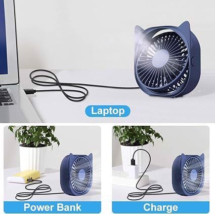 Mini wentylator USB 360 stopni 3 stopnie prędkości na Arena.pl