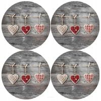 Zestaw okrągłych podkładek na stół 4 sztuki śr. 33 cm Bertoni Hearts serca