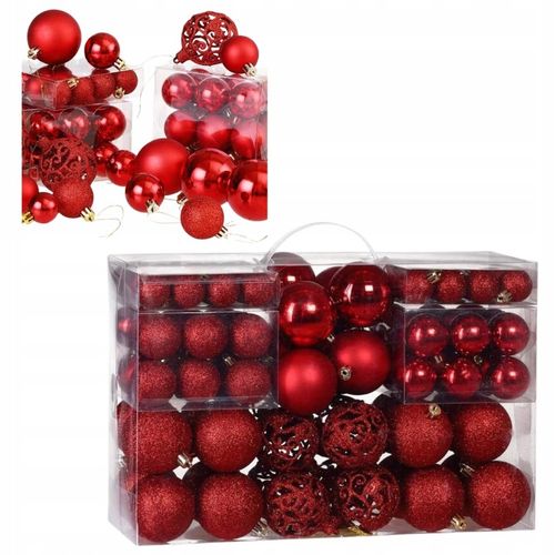 BOMBKI CHOINKOWE NIETŁUKĄCE OZDOBY ŚWIĄTECZNE ZESTAW BOMBEK 100szt CZERWONE na Arena.pl