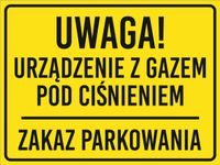 Znak Uwaga! Urządzenie z gazem pod ciśnieniem grawer piktogram 20x15