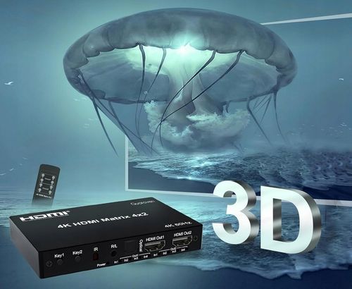 Matrix HDMI Switch Splitter 4x2 4K HDCP Rozdzielacz Toslink Jack + Pilot IR na Arena.pl