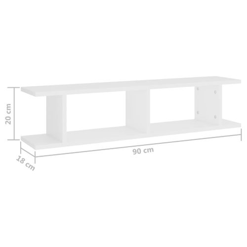 Półki ścienne 2 szt. białe 90x18x20cm VidaXL na Arena.pl
