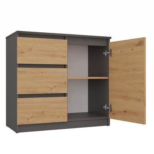Komoda Malwa 1D3S ANTRACYT DĄB ARTISAN na Arena.pl