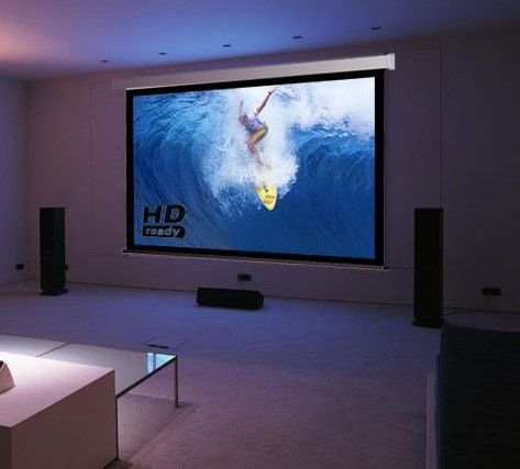 Duży EKRAN PROJEKCYJNY SUFITOWO ŚCIENNY 200X200cm 112" HDREADY na Arena.pl