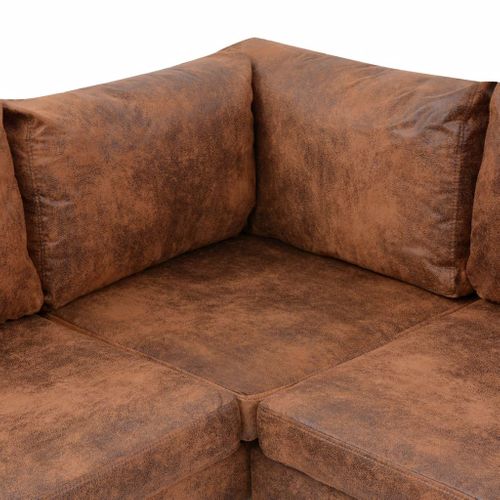 Sofa narożna, tkanina, brąz na Arena.pl