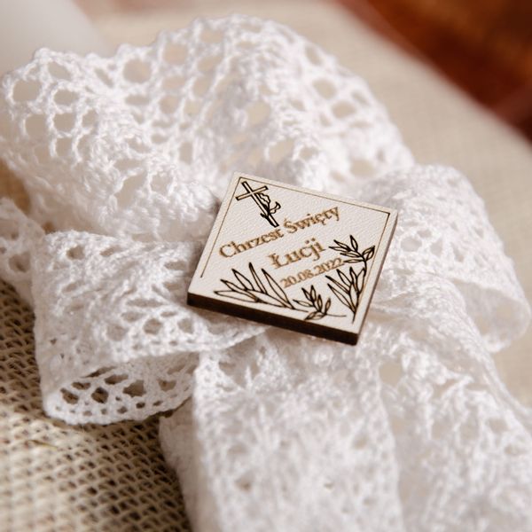 Świeca do Chrztu Świętego boho z personalizacją SC-12B zdjęcie 4