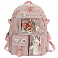 Plecak Szkolny RÓŻOWY Tornister Z Misiem Brelok dla Dziewczynki Dziecka
