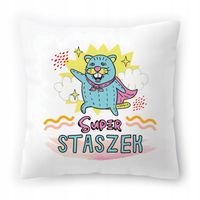 Poduszka Dla Staszka Na Urodziny Ze Zdjęciem Na Prezent Biała 40X40 Cm