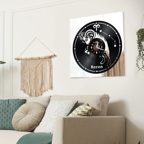 Zegar Ścienny z płyty winylowej na lustrze ZNAKI ZODIAKU 12 wzorów  30x30 na Arena.pl