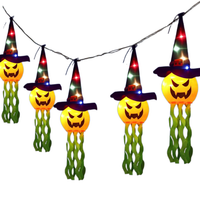 Girlanda LED Dekoracja Halloweenowa 5 Dyń w Świecących Kapeluszach 3 m