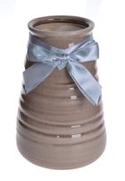 Wazon beżowy z szarą kokardą duży