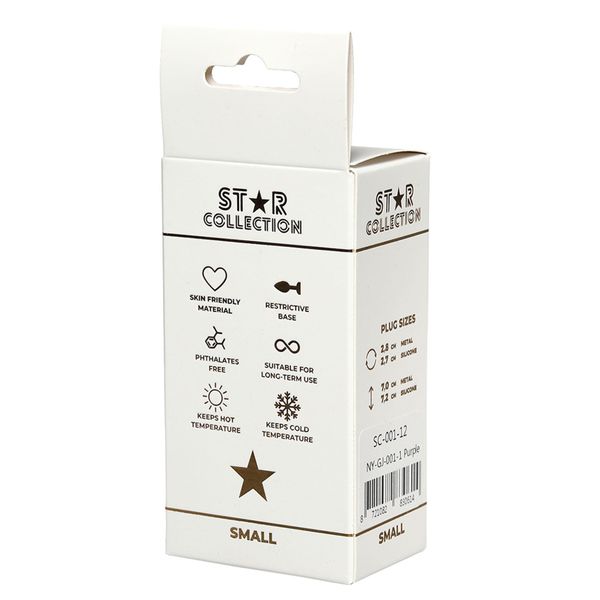Star Collection - Purple Silicone Anal Plug S - Pink Stone zdjęcie 2