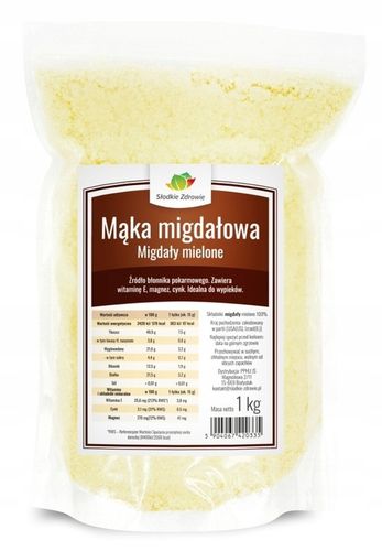 MĄKA MIGDAŁOWA migdały mielone WYSOKA JAKOŚĆ 1kg na Arena.pl