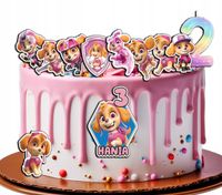 OPŁATEK ZESTAW NA URODZINY POSTACIE PSI PATROL SKYE SKY + IMIĘ