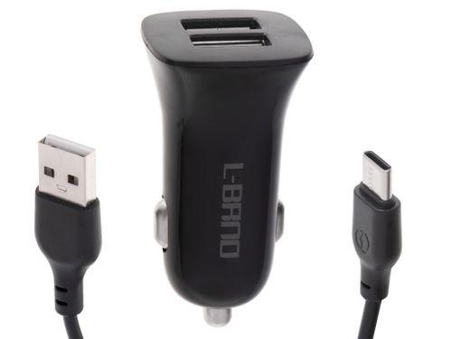 Ładowarka samochodowa Dual USB + Type-c czarna na Arena.pl