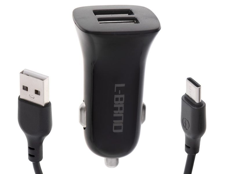 Ładowarka samochodowa Dual USB + Type-c czarna zdjęcie 4