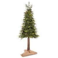 Choinka sztuczna na pniu 220 cm świerk naturalny ze stojakiem nowoczesny