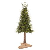 Choinka sztuczna na pniu 220 cm świerk naturalny ze stojakiem nowoczesny