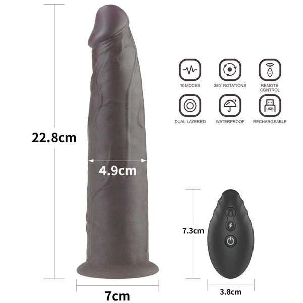 9.0'' Dual Layered Platinum Silicone Rotator zdjęcie 2
