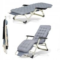 FOTEL OGRODOWY LEŻAK PLAŻOWY TURYSTYCZNY PODUSZKA