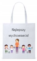 Dzień Nauczyciela Prezent Torba Eco Biała Shopper Z Nadrukiem Ze Zdjęciem
