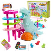 Tor Zjeżdżalnia Wyścig Dinozaurów Tor Dinozaur Ruchome Schody Światła