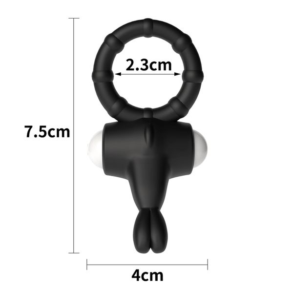 Power Clit Silicone Cockring Black zdjęcie 2