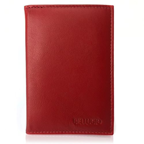 Skórzane etui z systemem RFID - ciemnoczerwone na Arena.pl