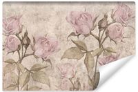 Fototapeta Do Jadalni RÓŻE Kwiaty Styl Vintage Beton 180cm x 120cm
