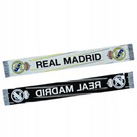 Szalik kibica tkany 140 cm Real Madryt piłkarski tkany z frędzlami 2024/25
