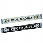 Szalik kibica tkany 140 cm Real Madryt piłkarski tkany z frędzlami 2024/25