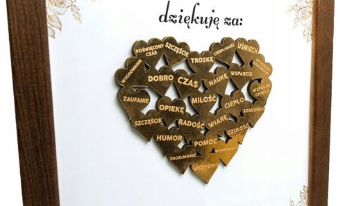 PODZIĘKOWANIE DLA RODZICÓW DZIADKÓW BABCI DZIADKA MAMY ŚLUB SERCE 3D RAMKA na Arena.pl