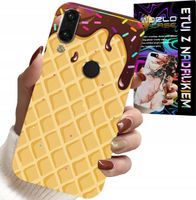 ETUI DO HUAWEI P SMART 2019 - Z MOTYWEM WAFLA Z POLEWĄ CZEKOLADOWĄ