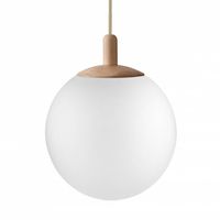 Wisząca lampa okrągła ALUR 11146119 Kaspa kula ball biała dąb