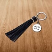 Brelok okrągły z długimi frędzlami z Twoim zdjęciem