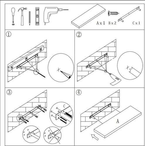 Półka ścienna samowisząca 80cm czarna na Arena.pl