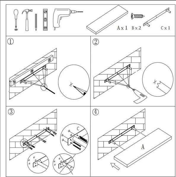 Półka ścienna samowisząca 80cm czarna zdjęcie 5